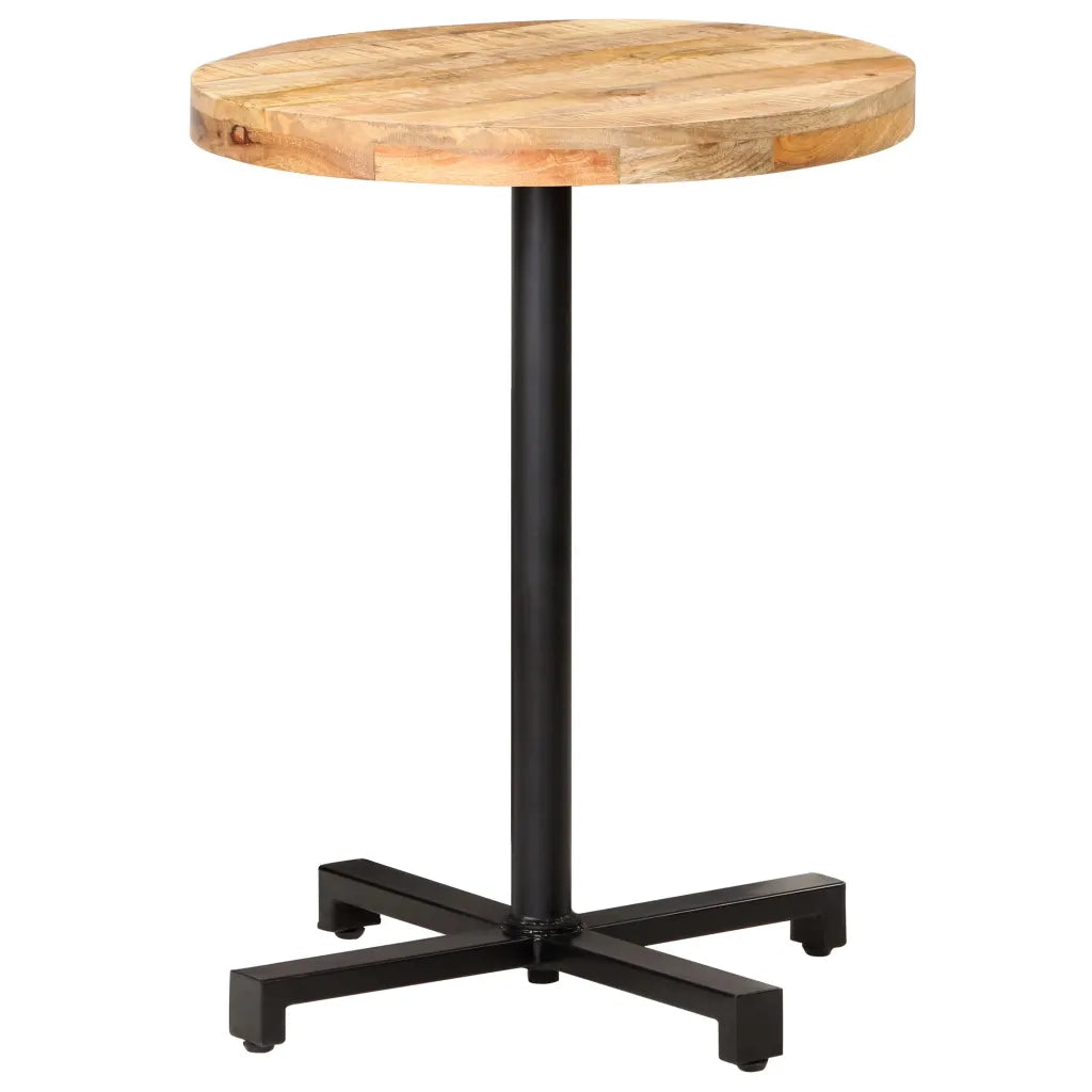 Tavolino da Bistrot Rotondo ?60x75 cm in Legno di Mango Grezzo