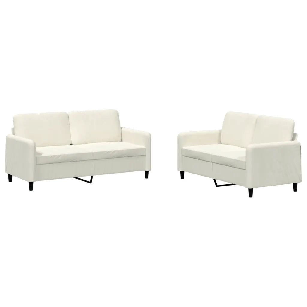 Set di Divani 2 pz Crema in Velluto 3201982