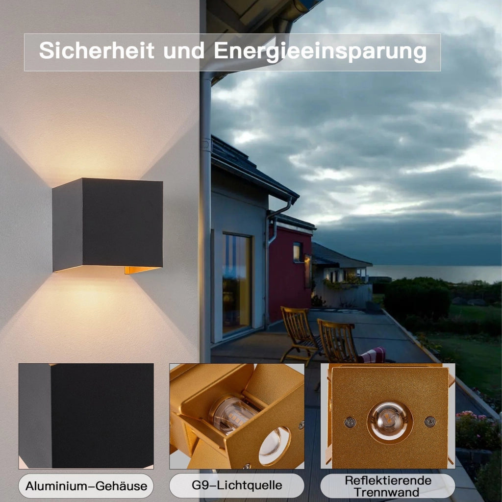 ZMH Applique Applique LED da interno 2ER Bianco caldo G9 Applique da esterno IP65