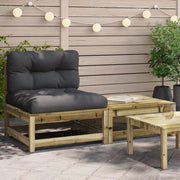 Divano da Giardino Senza Braccioli con Cuscini e Poggiapiedi-Sofa da Giardino-Divano da esterno 427610