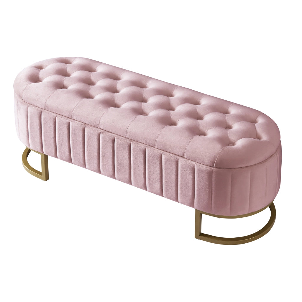 PANCA Contenitore 120 cm Velluto Rosa