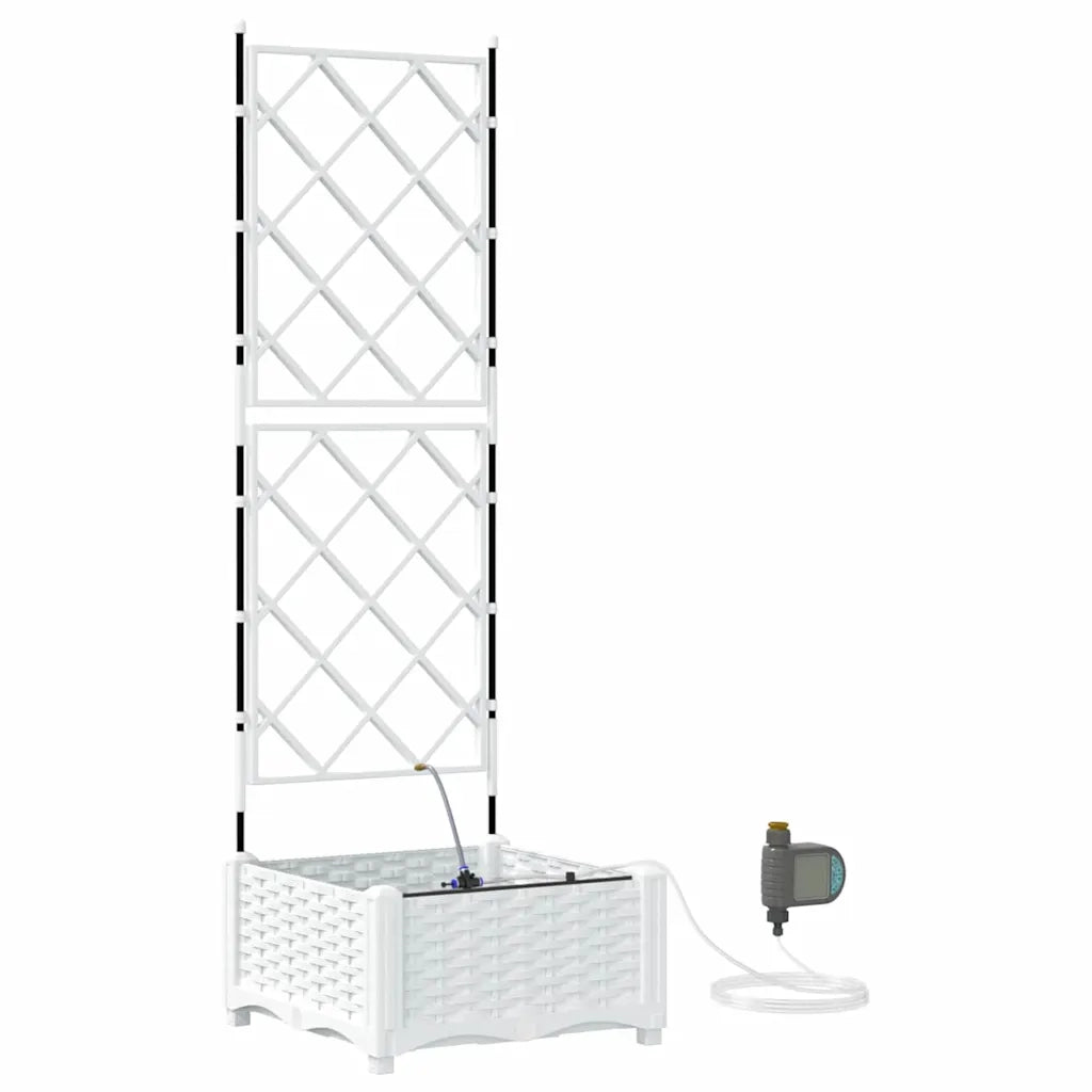 Fioriere | Cassetta per fiori | Vaso da giardino Bianco 40 x 40 x 126 cm Plastica