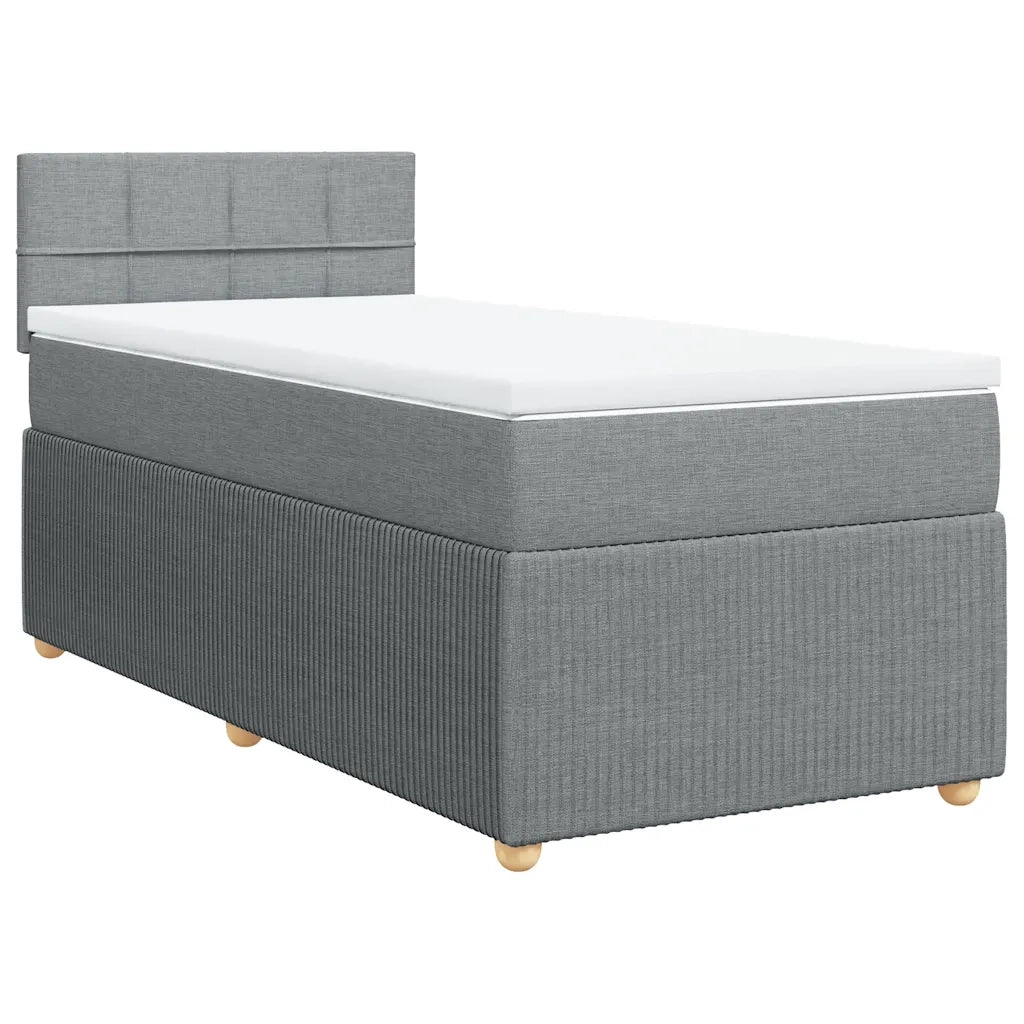 Giroletto a Molle con Materasso Grigio Chiaro 90x200 cm Tessuto 3289639