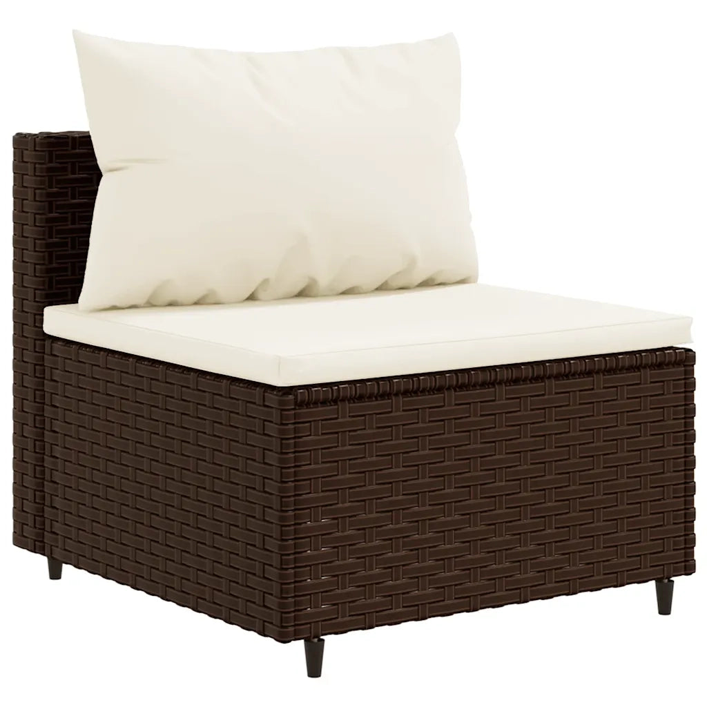 Set Mobili da Giardino 6pz con Cuscini in Polyrattan Marrone 3308249