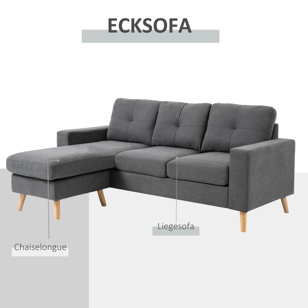 Divano angolare in tessuto ¨C Minimal ¨C grigio