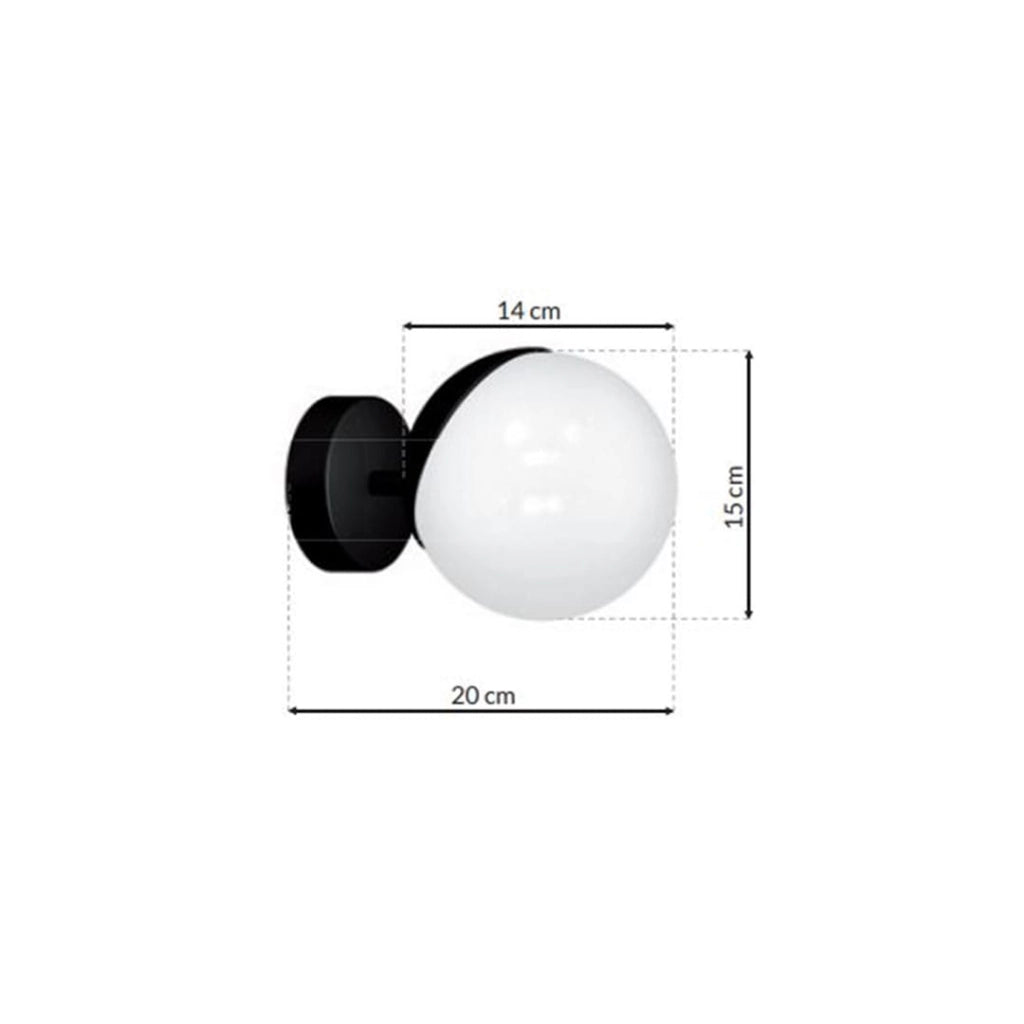 Applique da parete Sfera Milagro MLP8854 E14 40W nero
