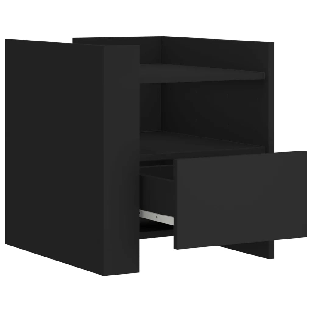 Comodino Nero 45x50x50 cm in Truciolato 848277