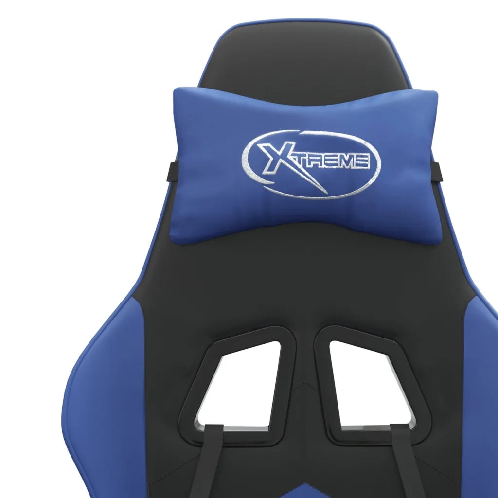 Sedia da Gaming Girevole Nero e Blu in Similpelle 349591
