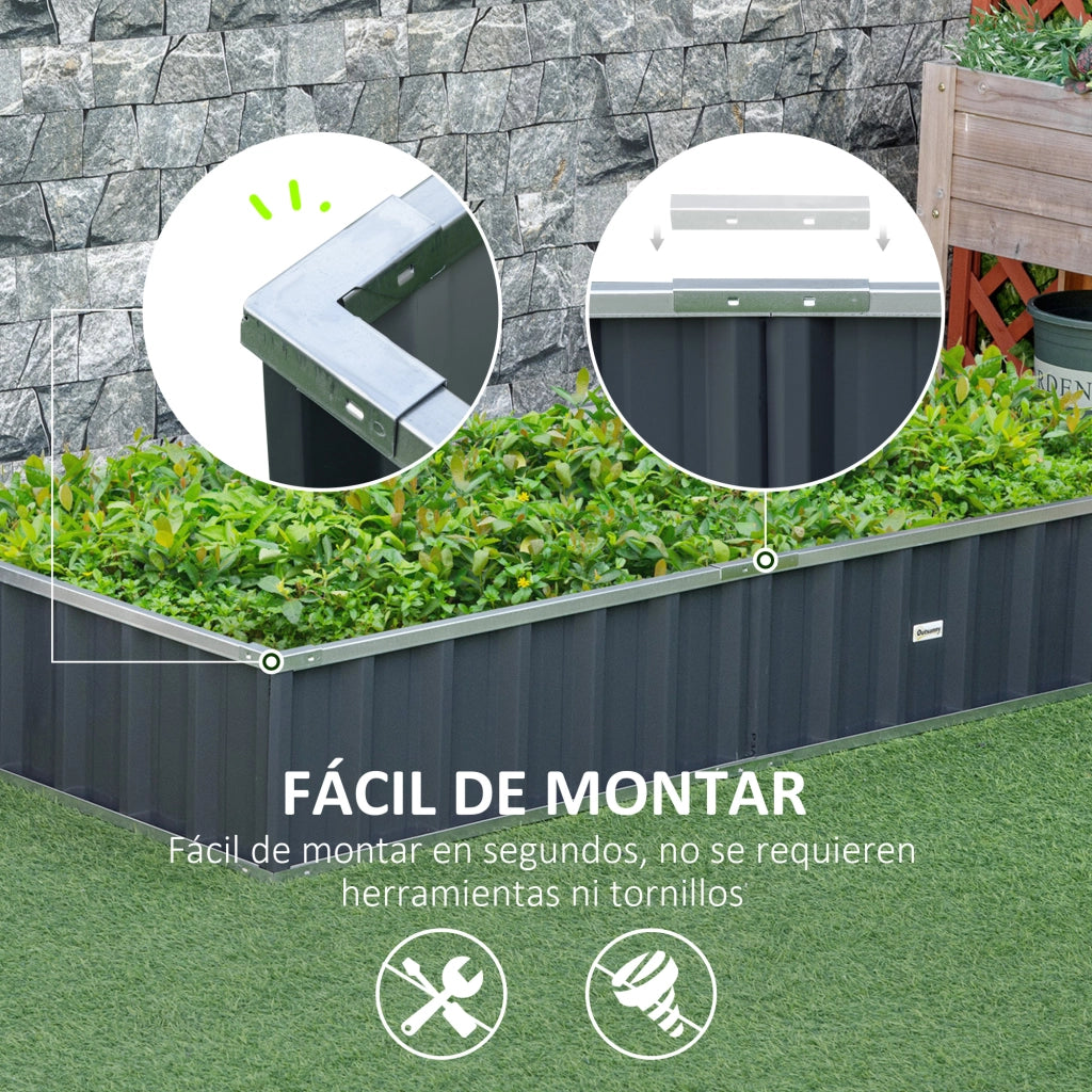Cassone da Giardino ¨C Minimal ¨C 174x90x30 cm Grigio Acciaio