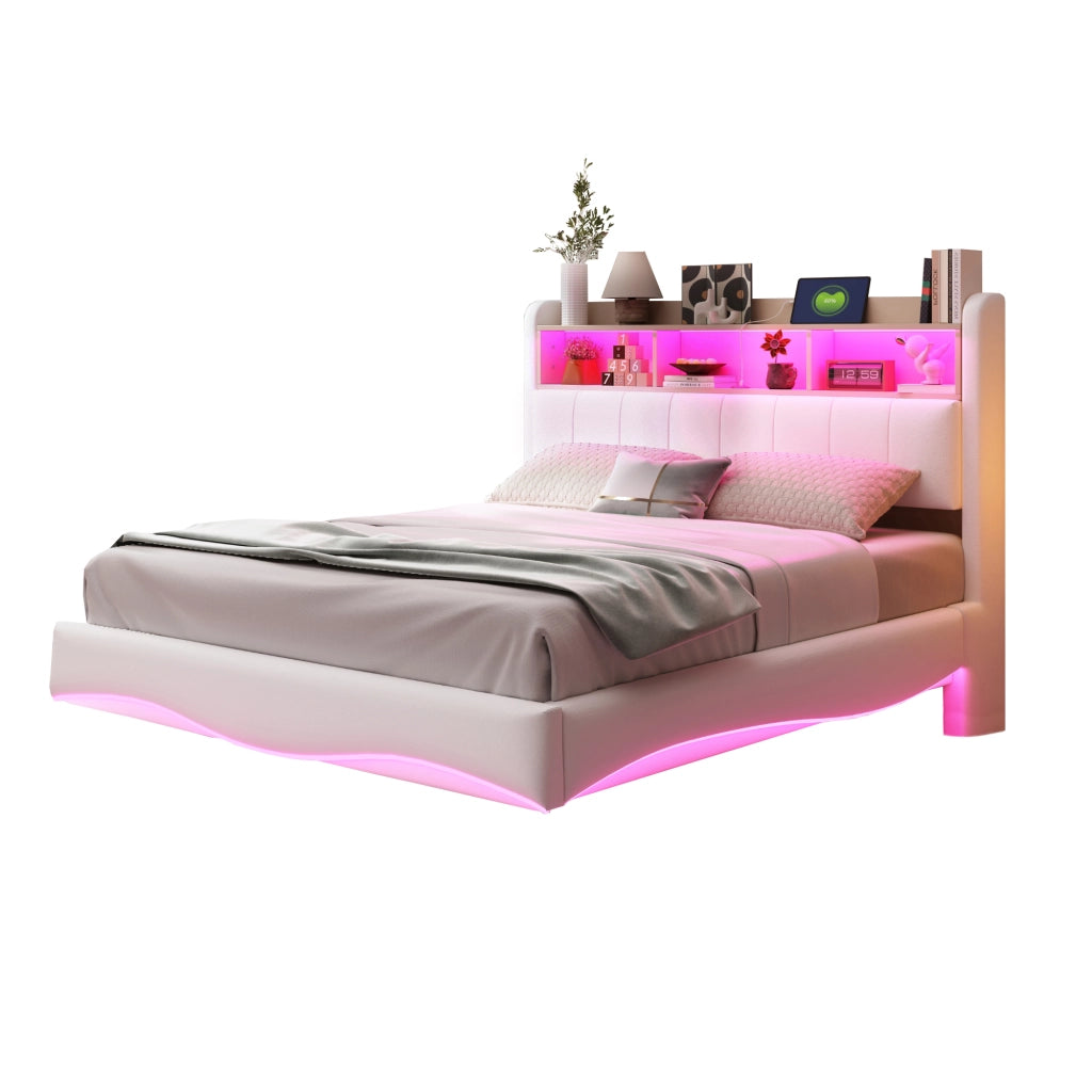 letto imbottito lino beige 140 x 200 cm