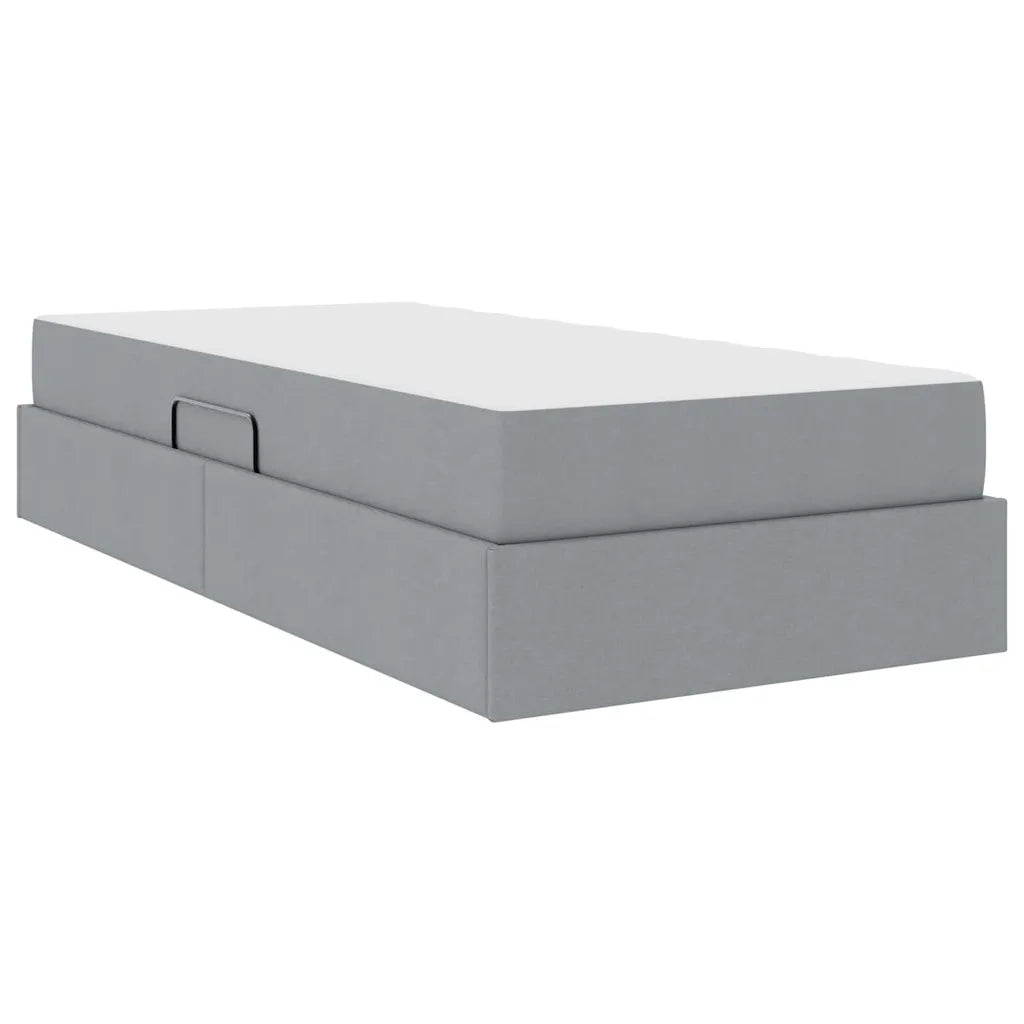Letto con contenitore e materasso Grigio chiaro 100 x 200 cm 3399640
