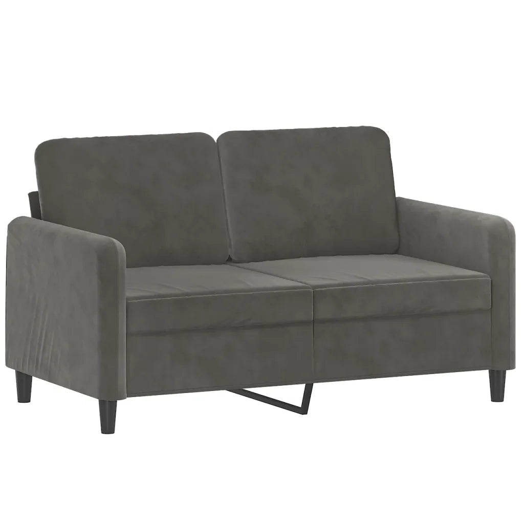 Divano a 2 Posti grigio scuro 120 cm in Velluto 349034