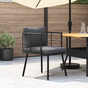 Poltrona da Giardino con Cuscini in Polyrattan Nero 4108259