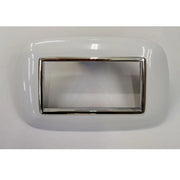 Trade Shop - Placca Oval 3 4 6 Moduli Colore Bianco Compatibile Con Bticino Axolute -  -4 Fori     -