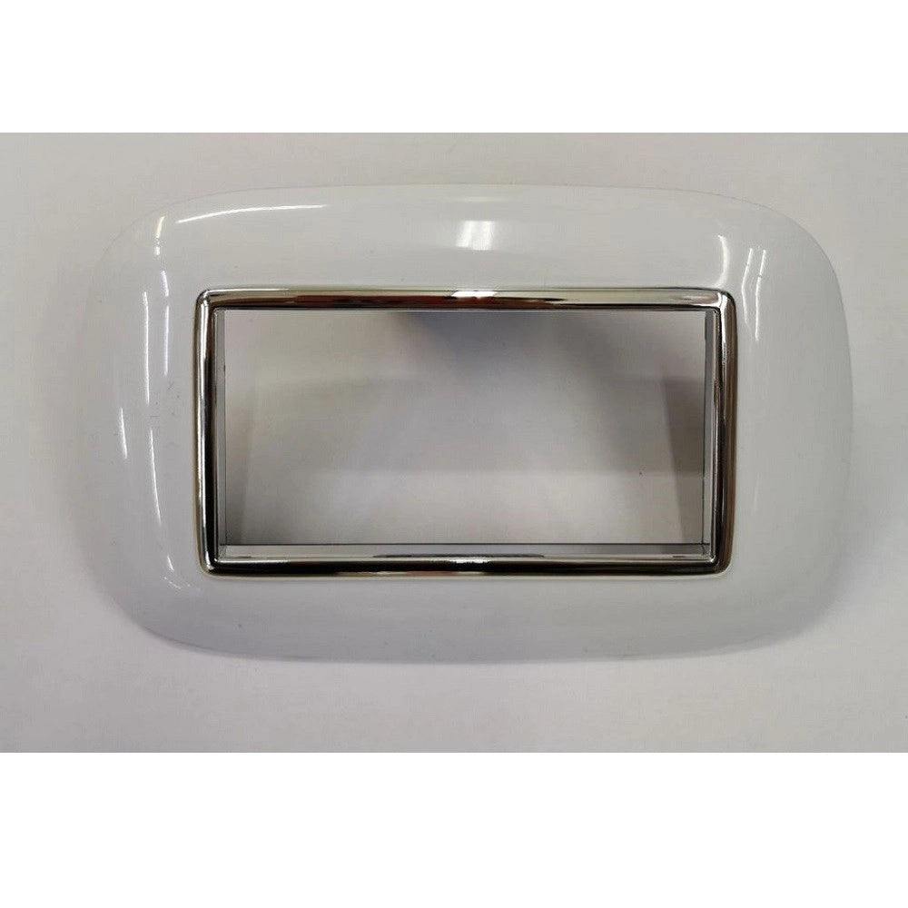 Trade Shop - Placca Oval 3 4 6 Moduli Colore Bianco Compatibile Con Bticino Axolute -  -4 Fori     -