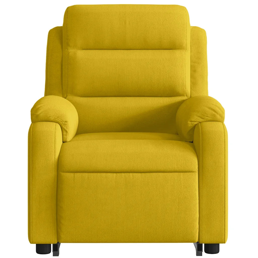 Poltrona Alzapersona Reclinabile Gialla in Velluto 3205099