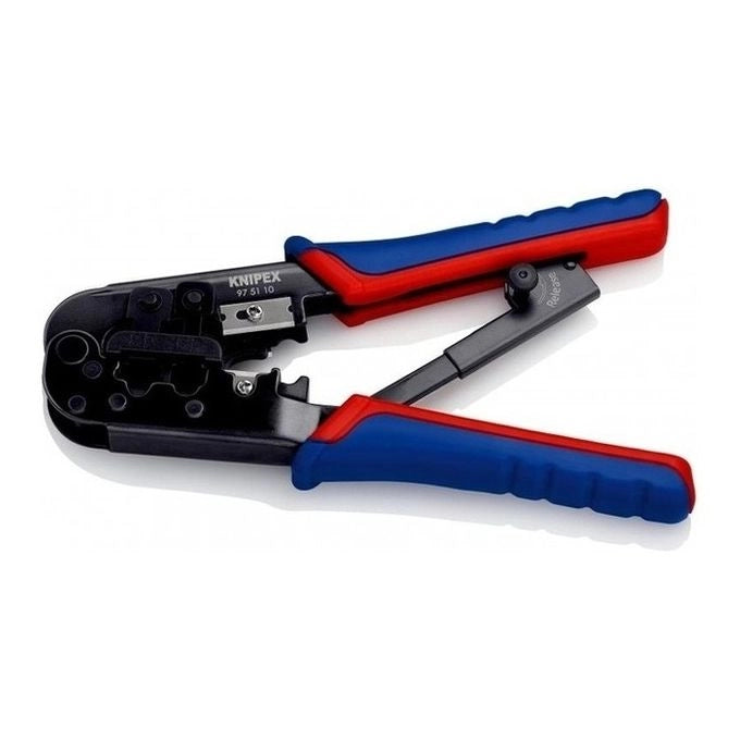 Knipex 97 51 10 Crimpatrice Pinza Connettori Modulari Western RJ-11 RJ-12 RJ-45 190 mm colore Nero Blu Rosso