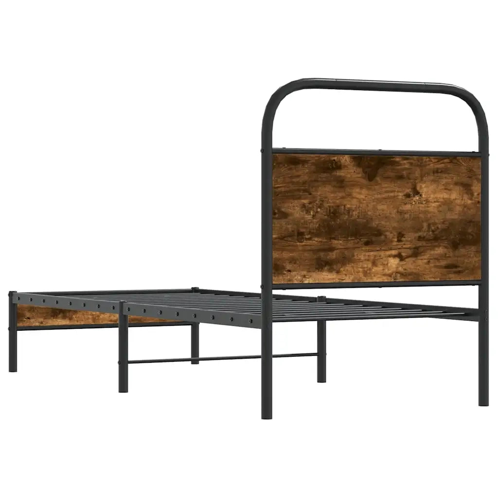 Giroletto senza Materasso-Struttura Letto Rovere Fumo 80x200 cm in Truciolato 611654