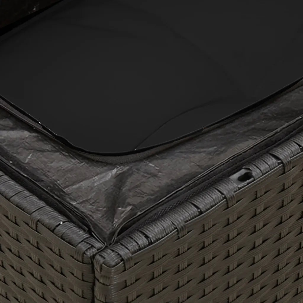 Set Divano da Giardino 6 pz con Cuscini Nero in Polyrattan 3255873