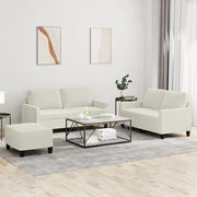 Set di Divani 3 pz con Cuscini Crema in Velluto 3201514