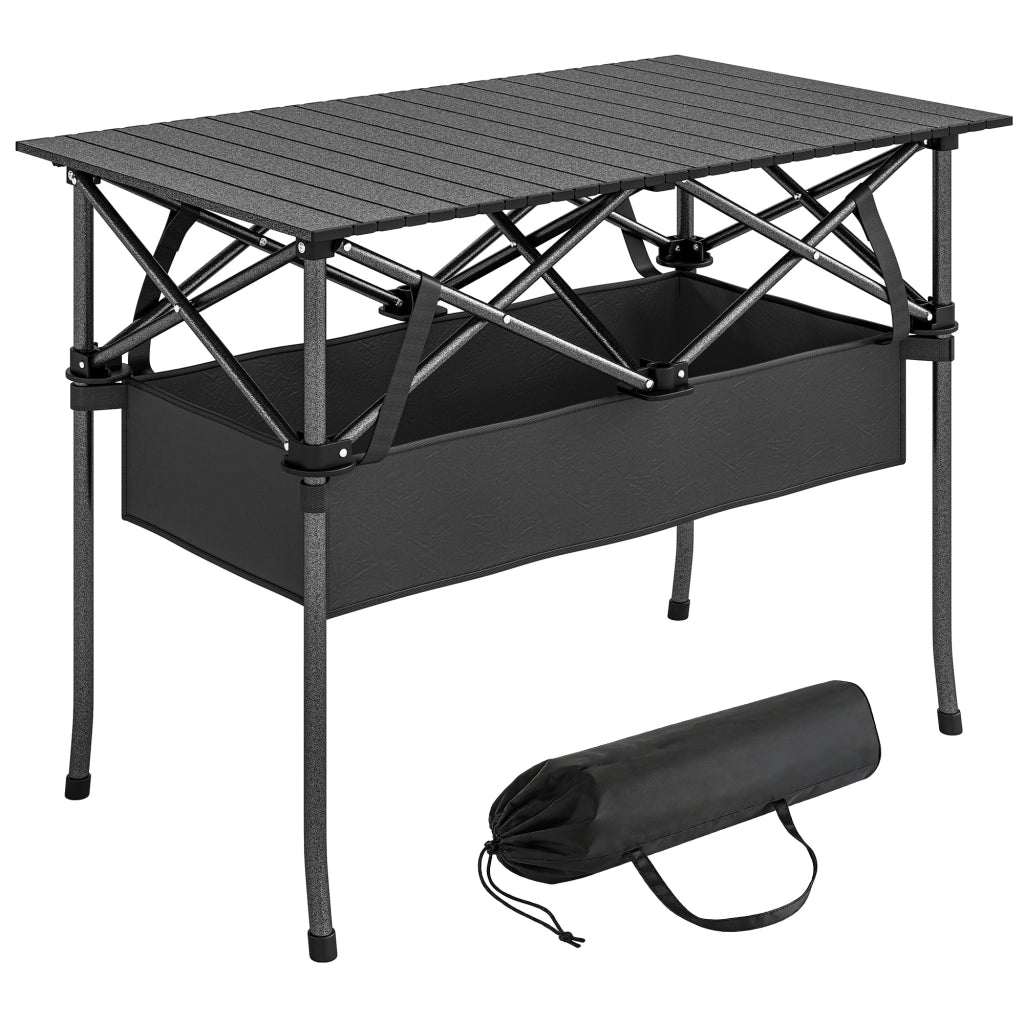 Tavolo pieghevole da giardino con rete e borsa ¨C zephmum ¨C Nero