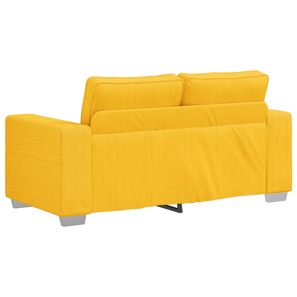 Divano Divanetto-Sofa Giallo Chiaro 120cm Tessuto di Velluto a Coste