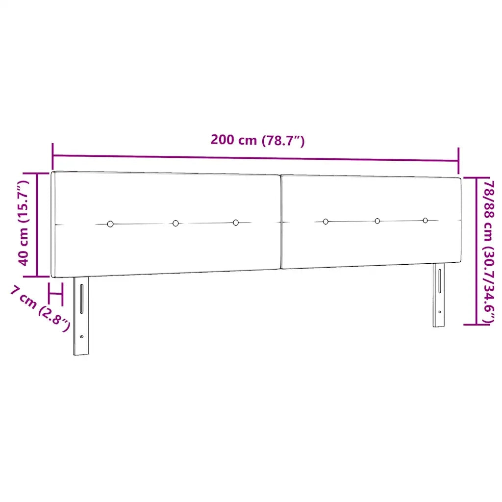 Testiera | Testata Blu Scuro 200 cm Velluto