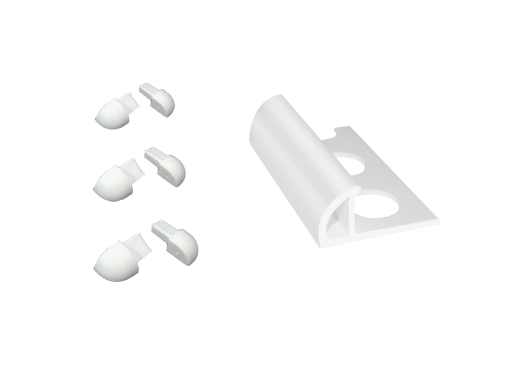 CAPSULE PER PROFILO 'JOLLY' H. 8 mm - bianco