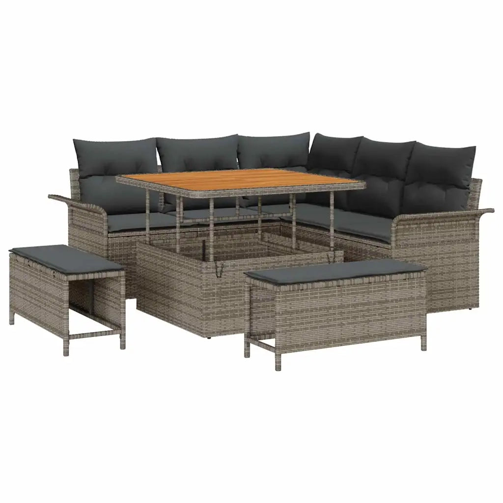 Set Divano da Giardino con cuscino con cuscino 8 pcs Grigio 3364078