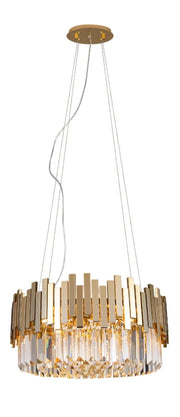 Lampadario glamour tondo oro cristalli 8xE14 Maxlight