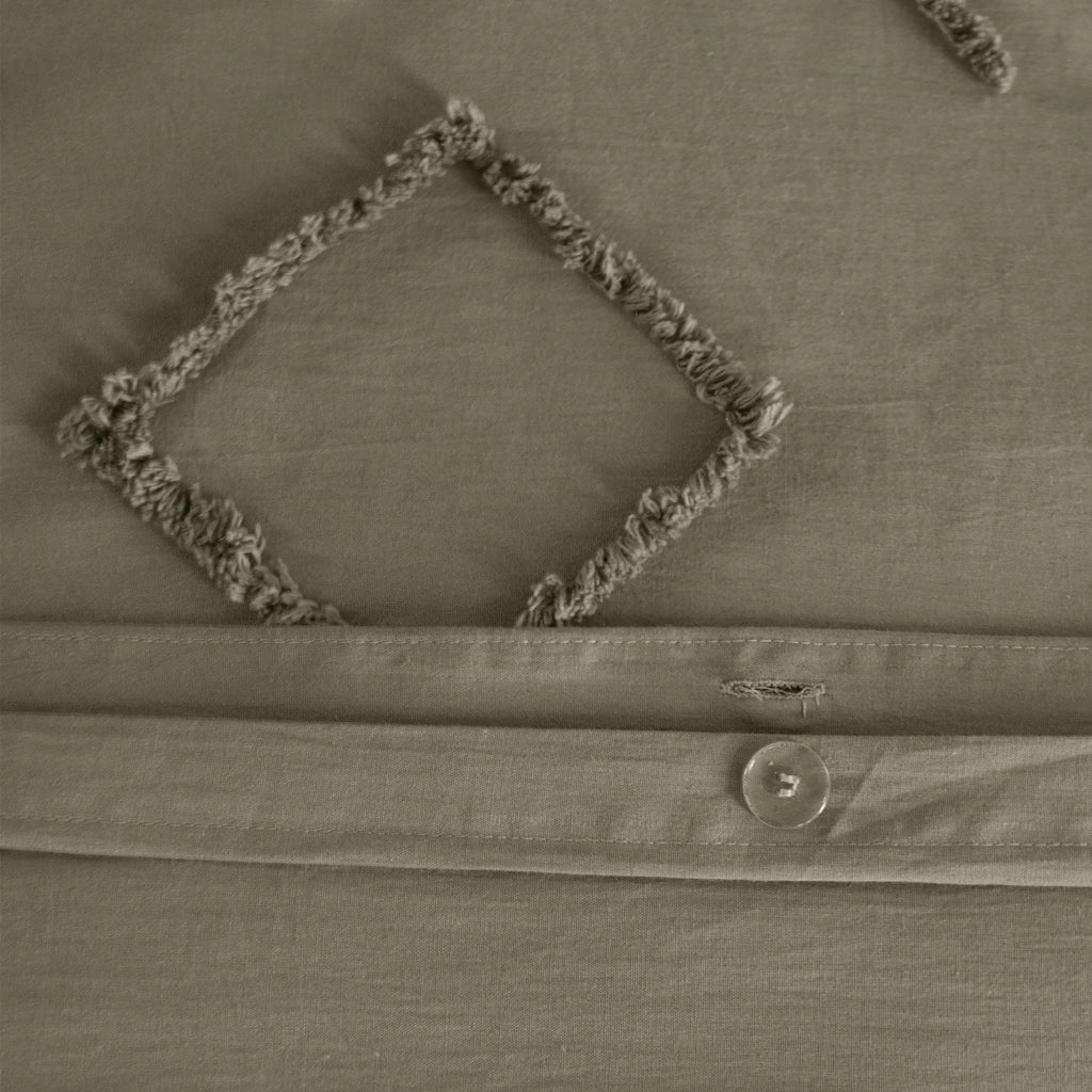 Set biancheria da letto in cotone verde, 2 posti