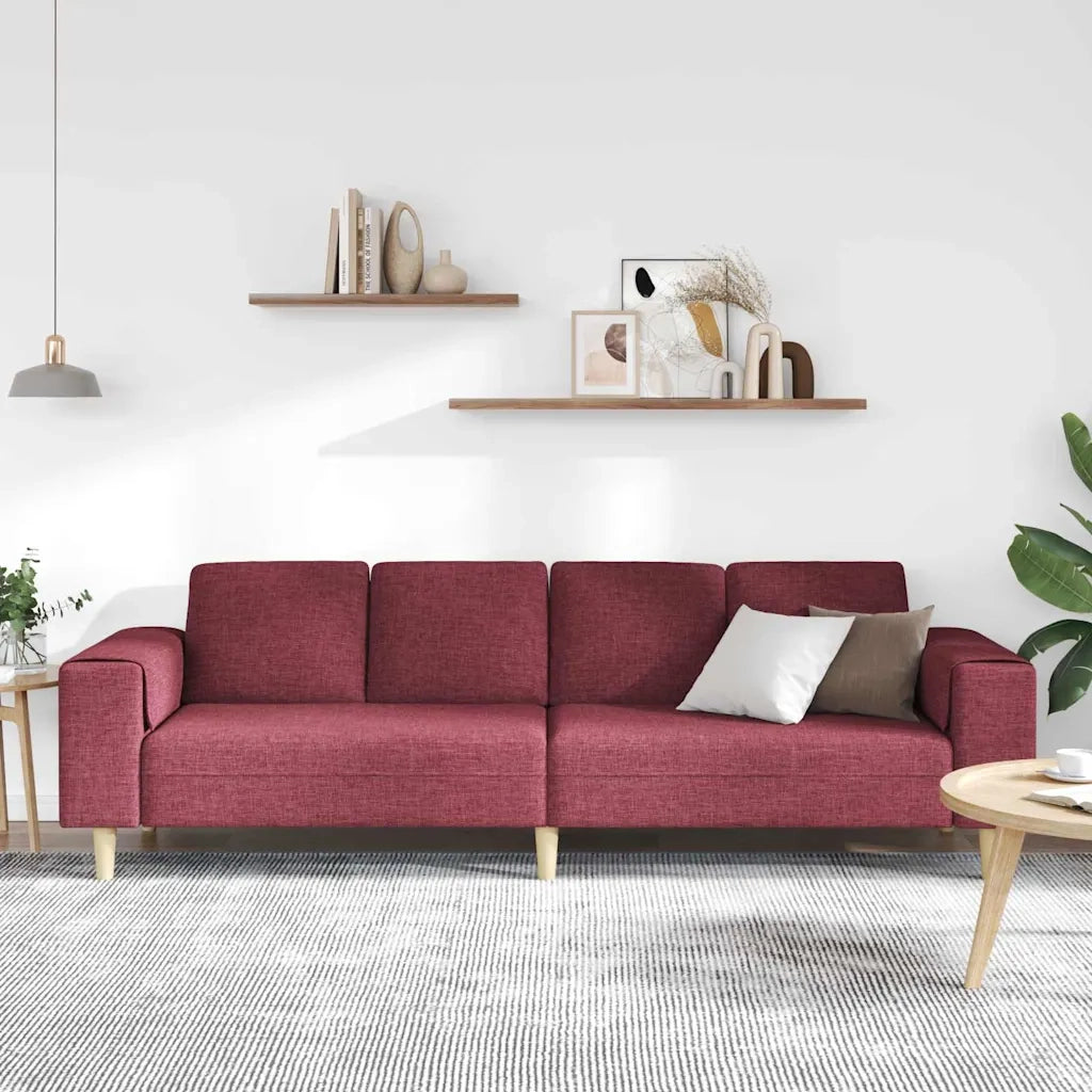 Divano per Soggiorno Rosso Vino 250 x 77 x 76 cm Poliestere 3335084