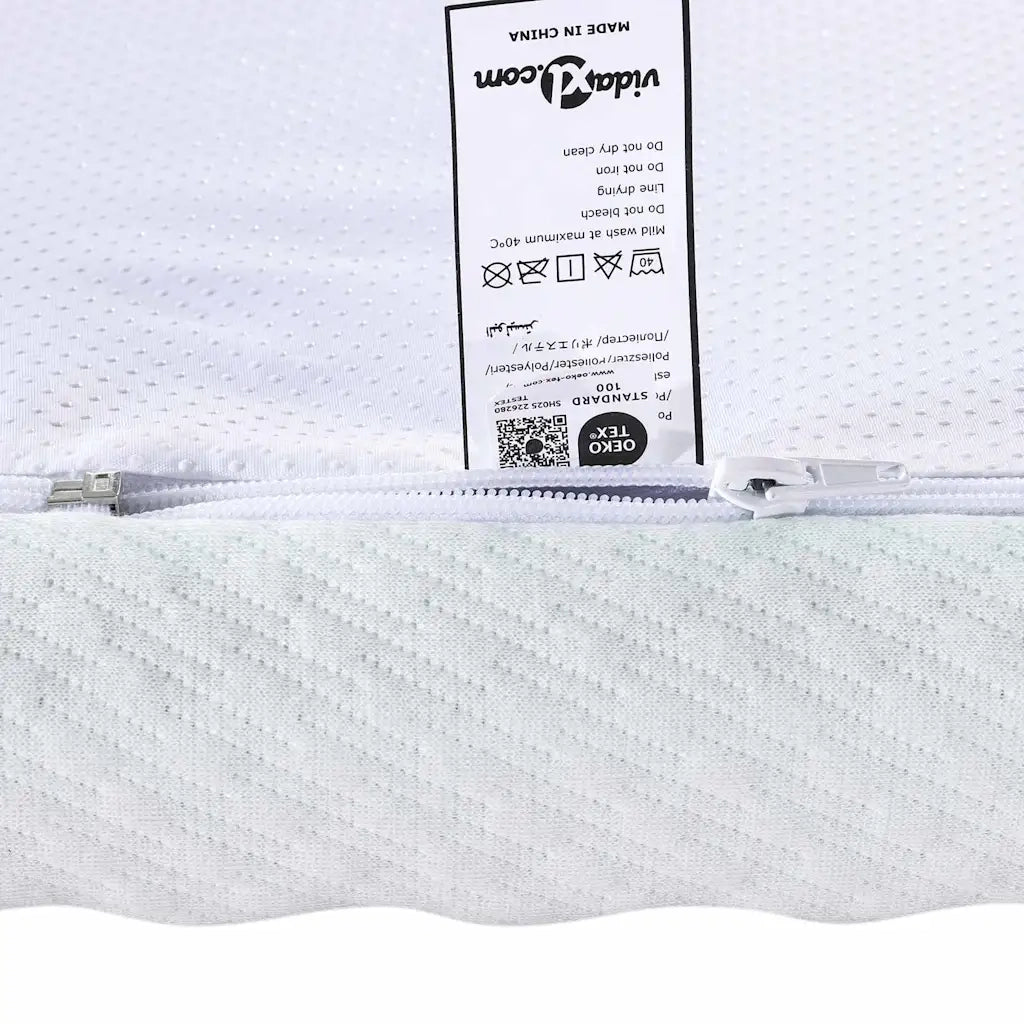 Topper per materasso-Materassino Bianco e Verde 200 x 200 cm 777564