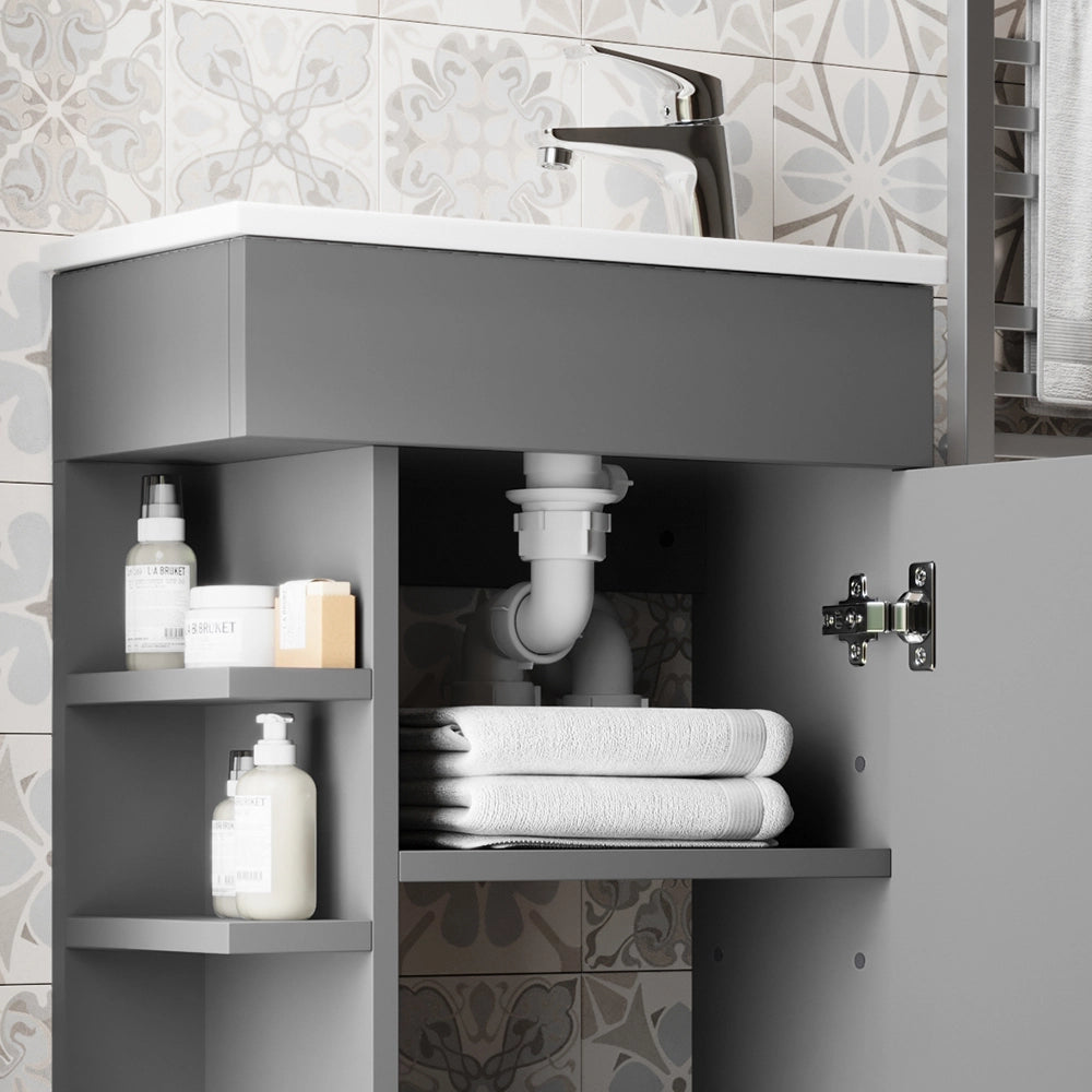 Vicco Set mobili bagno Antracite 2 parti, con lavabo