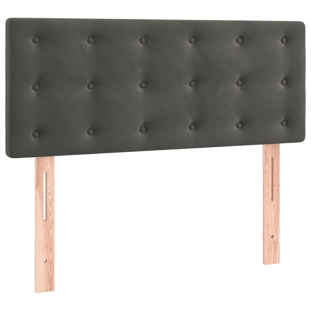 Letto a Molle con Materasso e LED-Struttura Letto con Materasso Grigio Scuro 90x190cm Velluto 820490