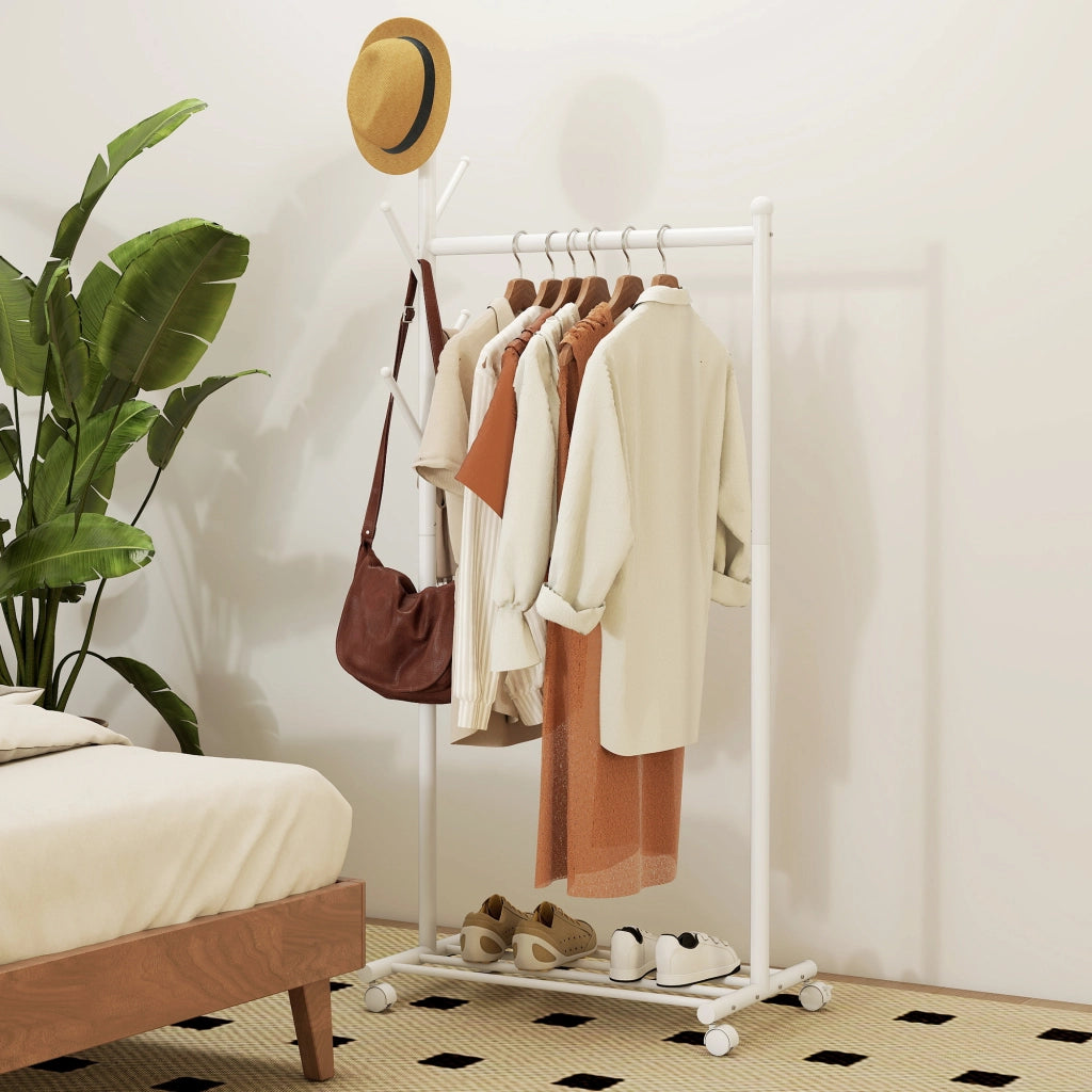 Scarpiera con Appendiabiti e Ripiano ¨C Minimal ¨C Bianco
