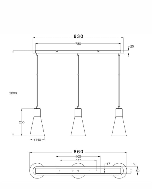 Dafne Lampada a Sospensione in Metallo e Vetro Soffiato Colore Fumé 3 Luci E27 40W - Design Elegante per Interni Contemporanei e Raffinati