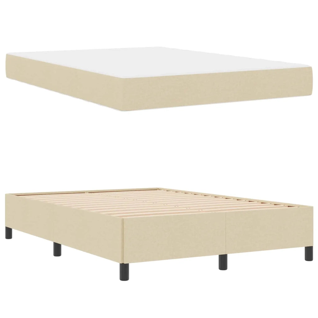 Letto a molle Crema 160 x 200 cm Tessuto