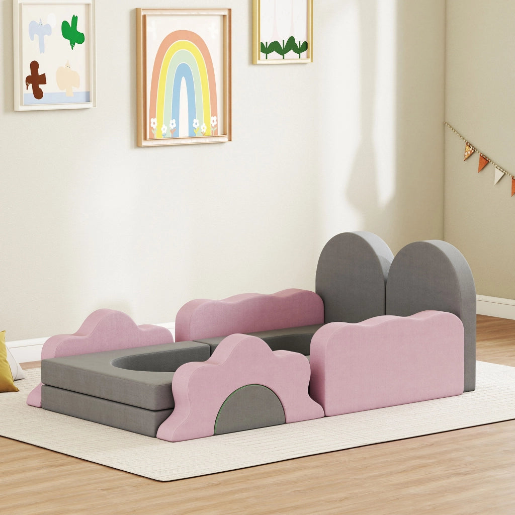 Set blocchi di schiuma per arrampicata e gioco ¨C zephmum ¨C grigio e rosa