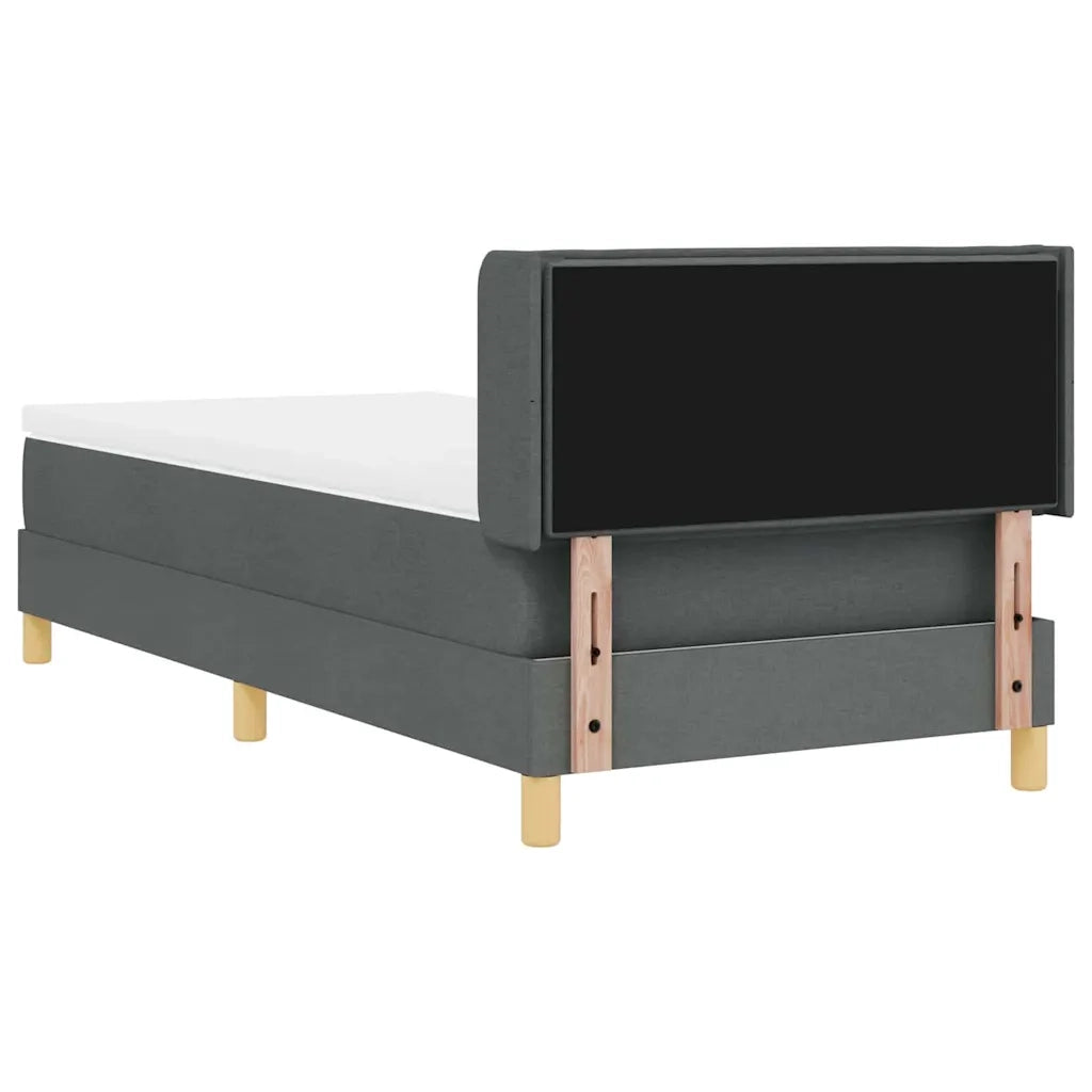Letto a molle con materasso Grigio scuro 200 x 90 cm Tessuto 3341210