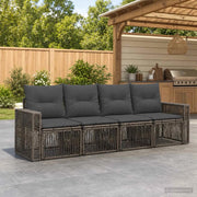 Set Divano da Giardino 4 pz Grigio e Grigio Scuro polyrattan 3435047