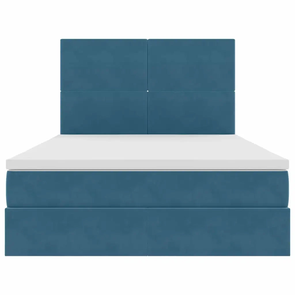 Letto con contenitore e materasso Blu Scuro 140 x 200 cm 3371977