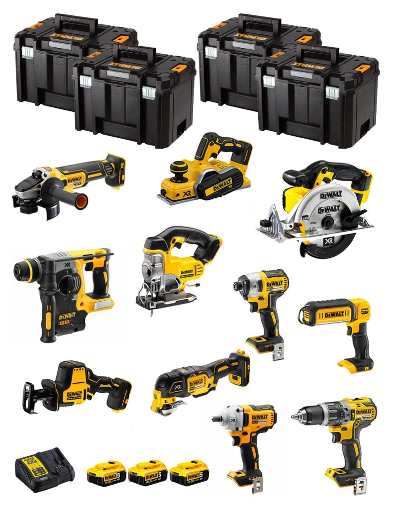 DeWALT Kit DWK1100T (DCD796+DCH273+DCG405+DCF887+DCF894+DCS331+DCS391+ DCS355+DCP580+DCS369+DCL050+ 3x5,0Ah + DCB115+4xTSTAK VI)