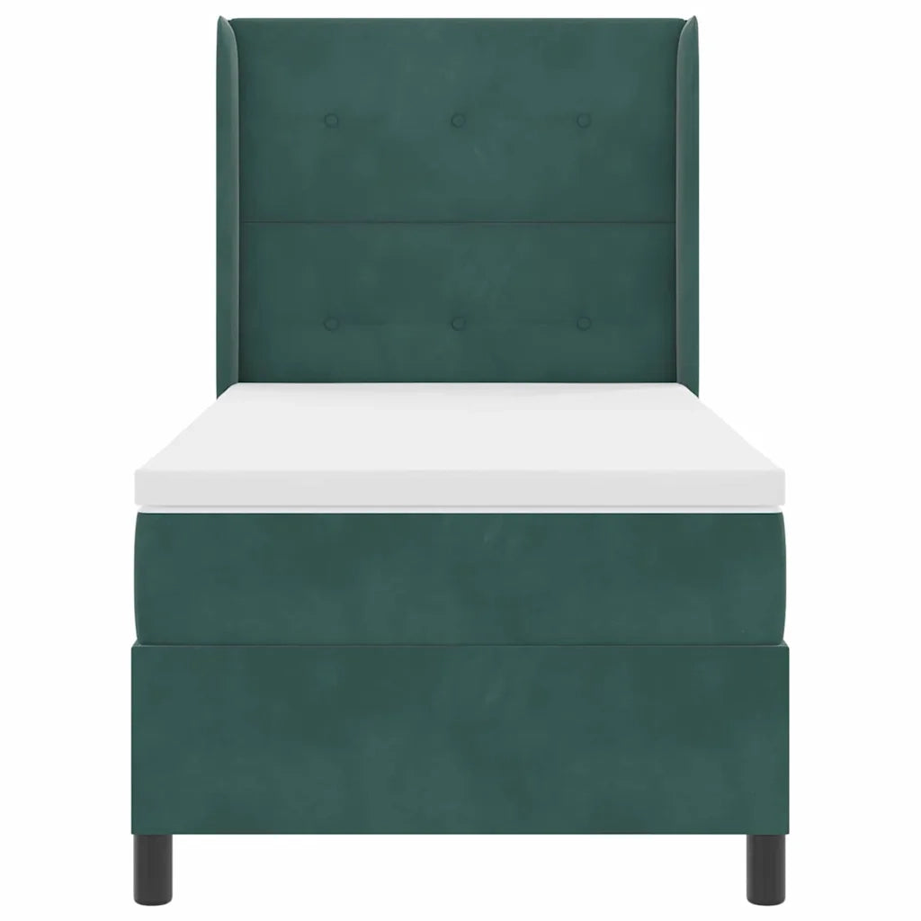 Letto a molle con strisce LED Verde 100 x 200 cm Velluto 3343859