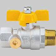 VALVOLA SFERA GAS M/F CON DUE PRESE PRESSIONE FARFALLA ALLUMINIO  3/4     ENOLGAS