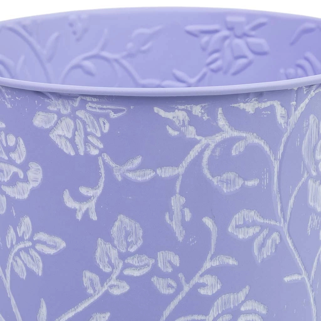 Cubo in metallo viola D14x14,5h cm B10