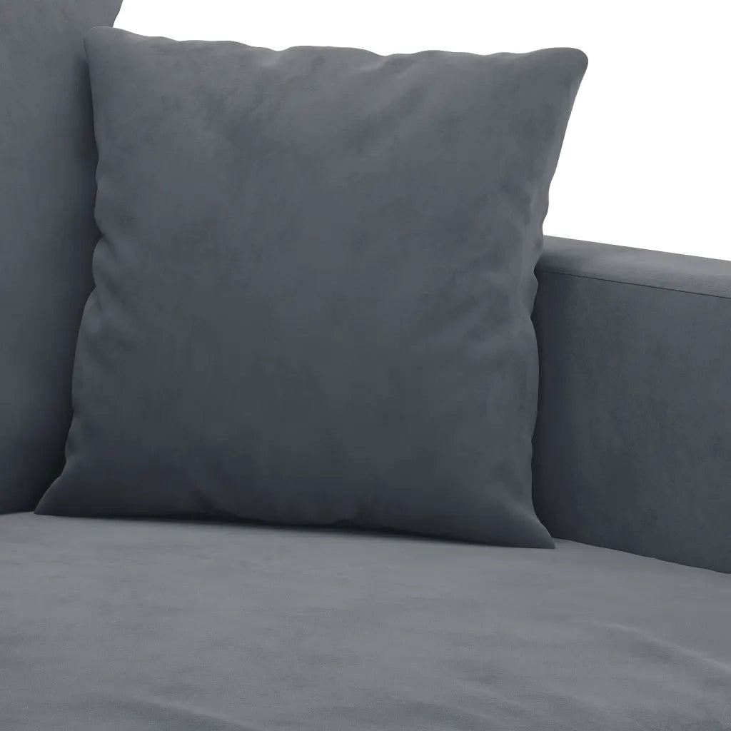 Set di Divani 4 pz con Cuscini Grigio Scuro in Velluto