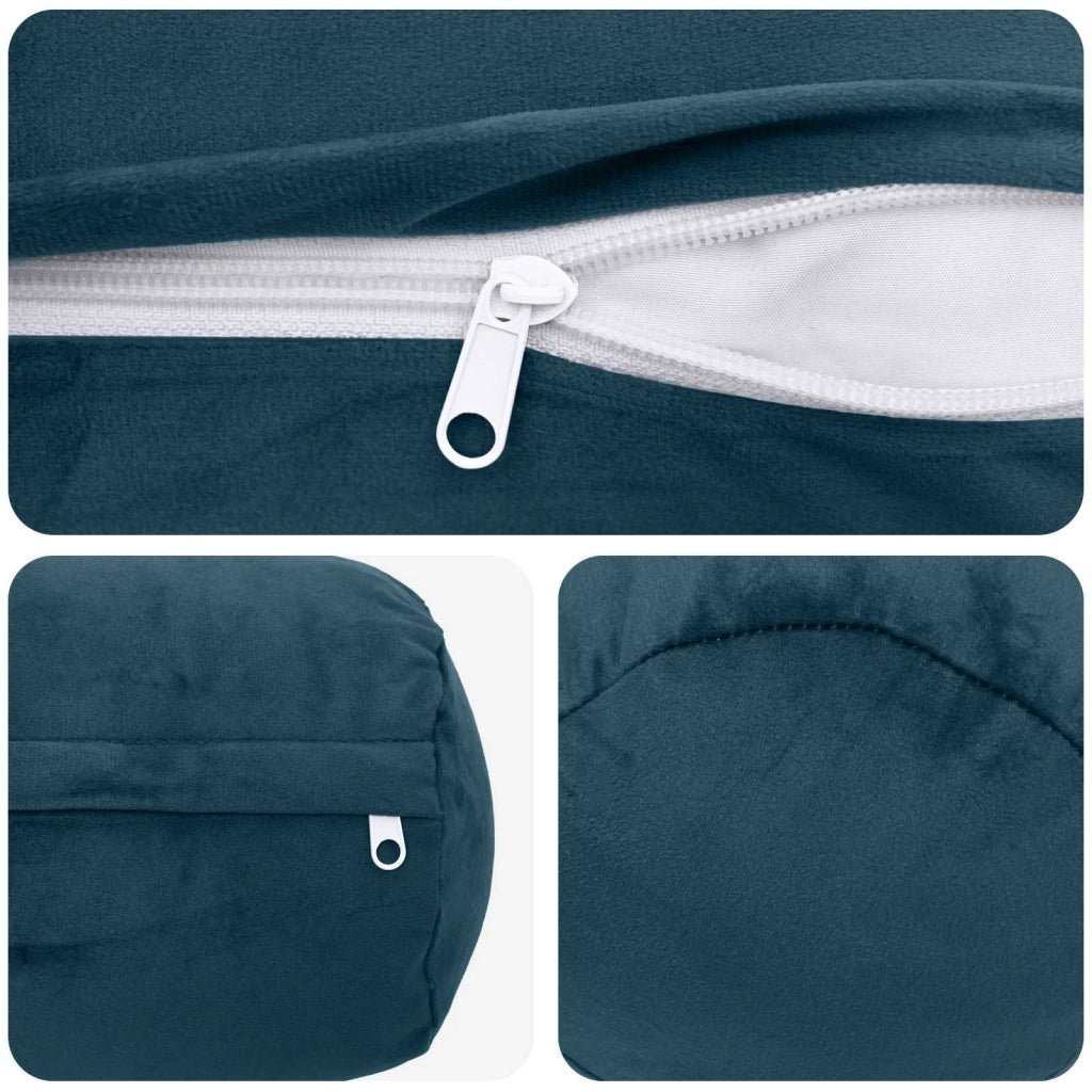 Cuscino con cuscino HEERLEN 2 pz Blu Velluto 929985