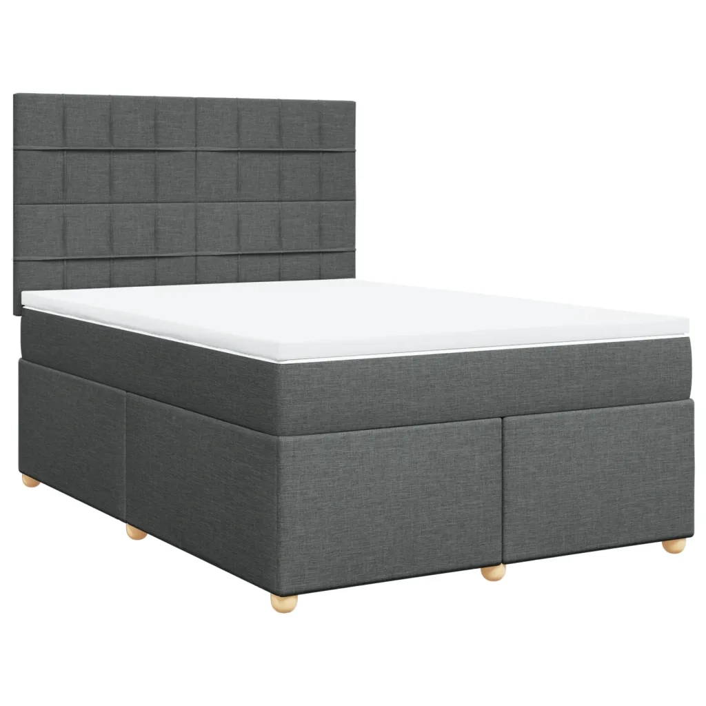 Giroletto a Molle con Materasso Grigio Scuro 140x200cm Tessuto 3291304
