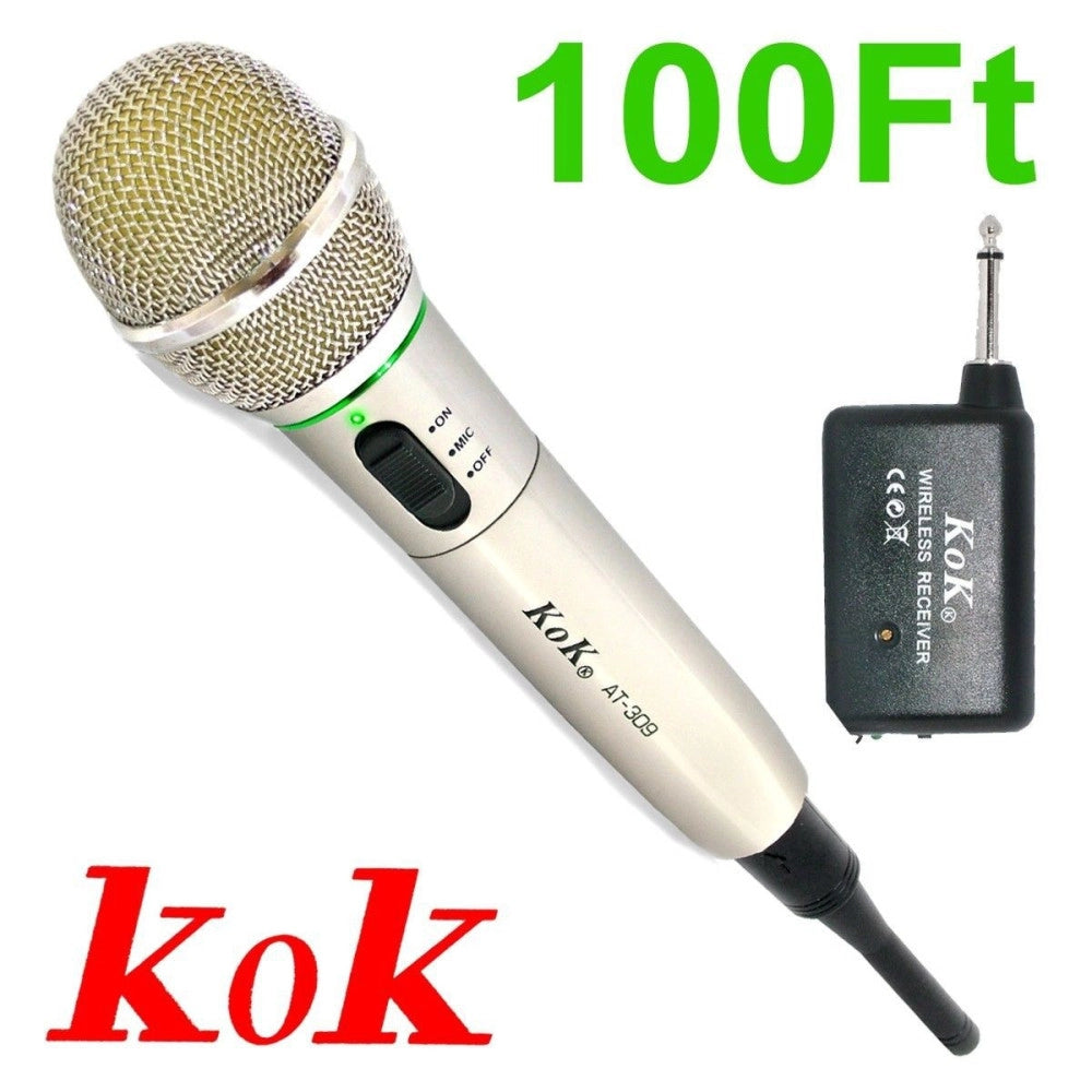 Trade Shop - Microfono Wireless E Con Cavo Filo 2 In 1 Per Karaoke Cantare 309 -